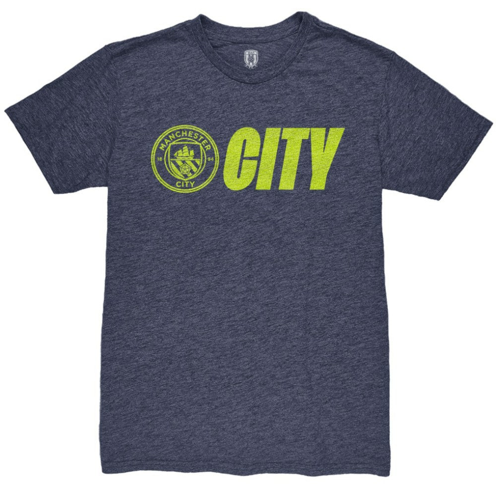 Manchester City 1863FC Lockup Twisted Tri-Blend Slub T-Shirts - Heather Navy