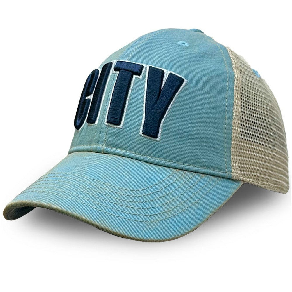 Manchester City 1863FC Washed Trucker Adjustable Hat - Sky Blue