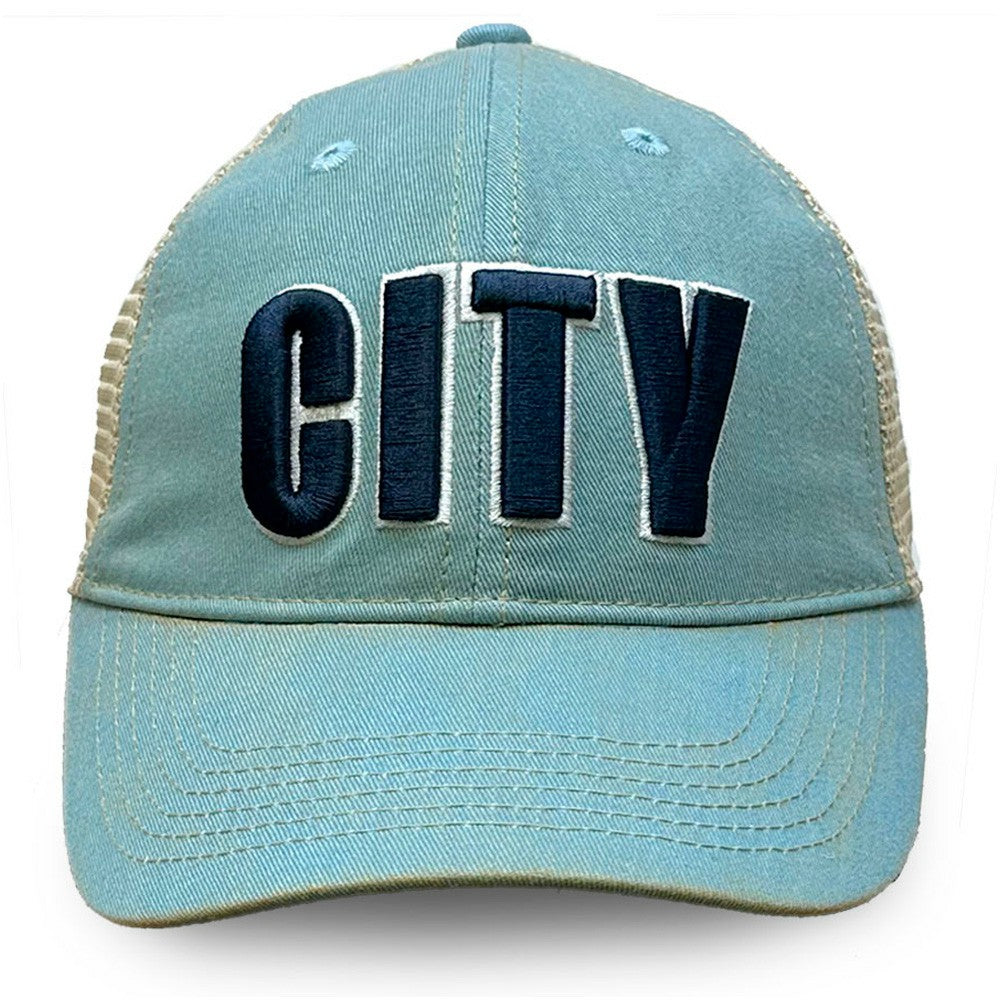Manchester City 1863FC Washed Trucker Adjustable Hat - Sky Blue