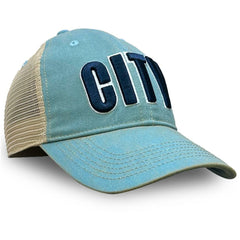 Manchester City 1863FC Washed Trucker Adjustable Hat - Sky Blue