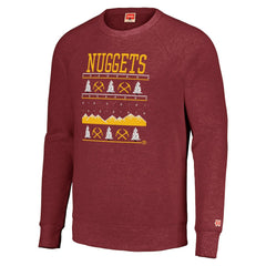NBA - Denver Nuggets Homage Unisex Holiday Tri-Blend Raglan Pullover Sweatshirt - Red