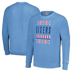 NBA - Philadelphia 76ers Homage Unisex Holiday Raglan Pullover Sweatshirt - Light Blue
