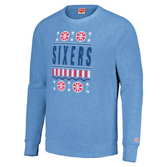 NBA - Philadelphia 76ers Homage Unisex Holiday Raglan Pullover Sweatshirt - Light Blue