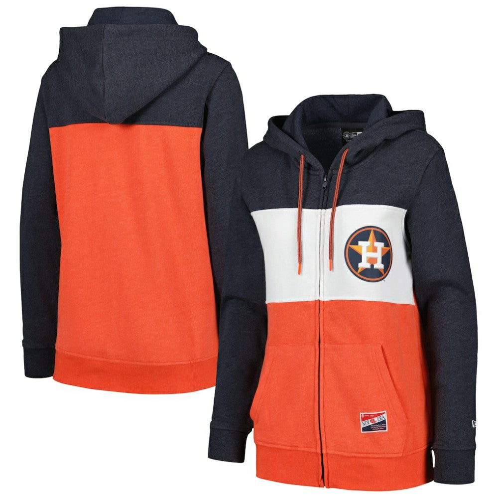 Houston Astros New Era Women's Color Block Full-Zip Hoodie Jacket for sale