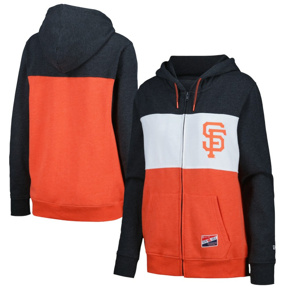 San Francisco Giants New Era Women's Color Block Full-Zip Hoodie Jacket Lifestyle