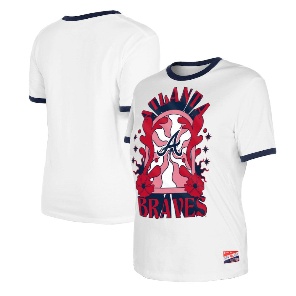 Atlanta Braves New Era Women's Oversized Ringer T-Shirt On Sale