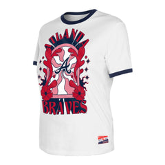 Atlanta Braves New Era Women's Oversized Ringer T-Shirt On Sale