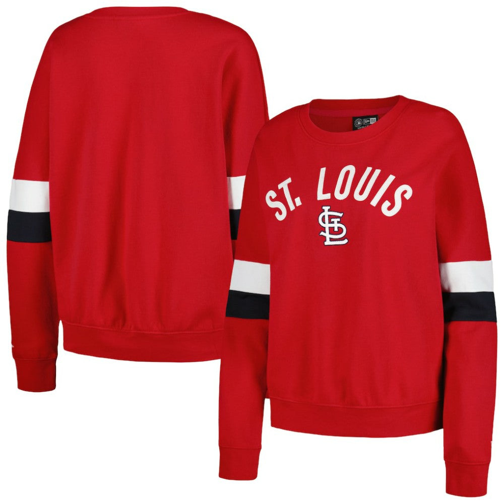 St. Louis Cardinals New Era Women's Game Day Crew Pullover Sweatshirt Lifestyle