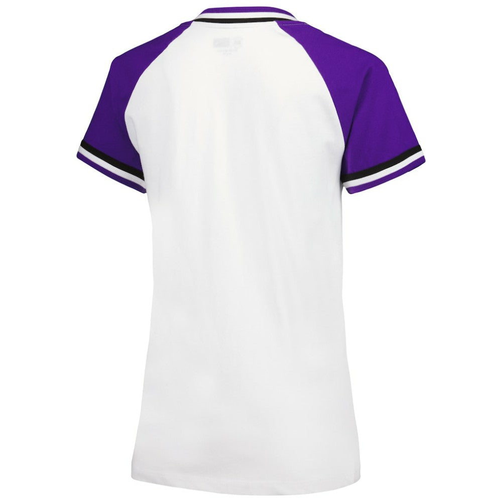 Colorado Rockies New Era Women's Jersey Double Binding Raglan V-Neck T-Shirt for sale