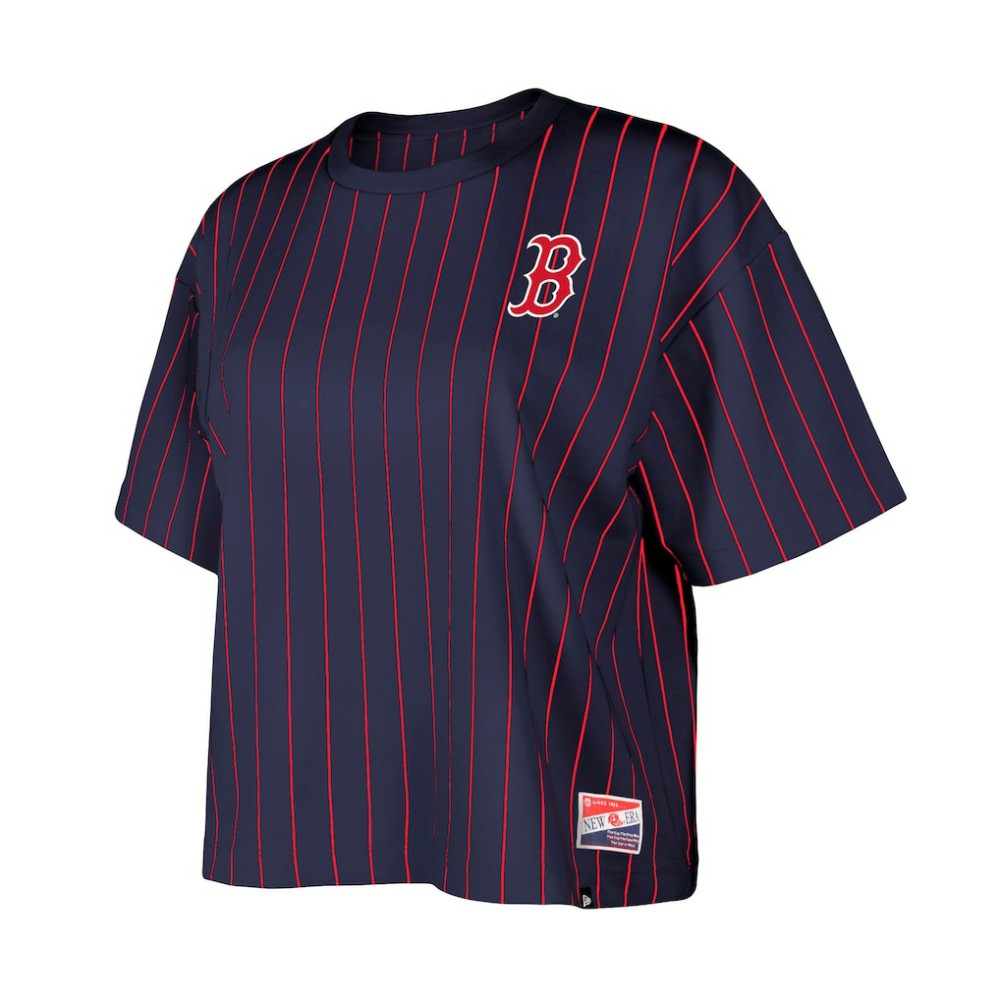 Boston Red Sox New Era Women's Boxy Pinstripe T-Shirt Sale