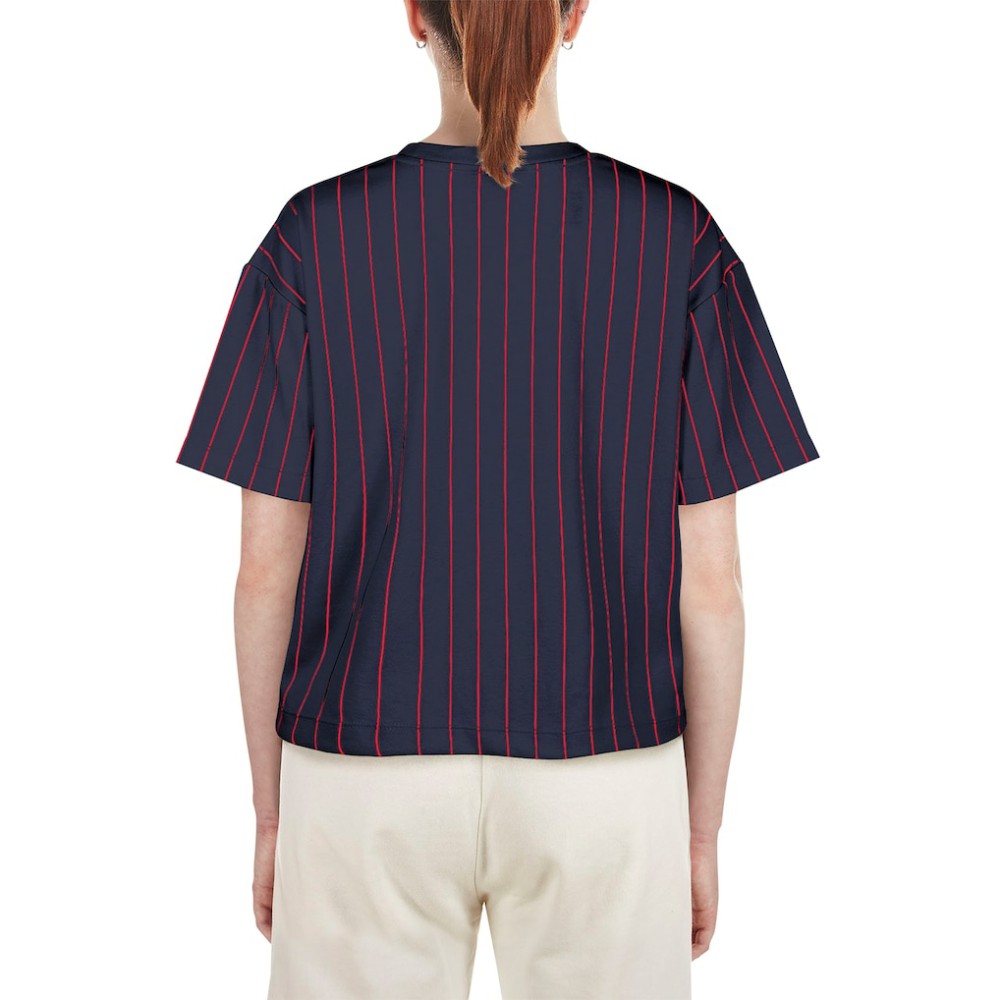 Boston Red Sox New Era Women's Boxy Pinstripe T-Shirt Sale