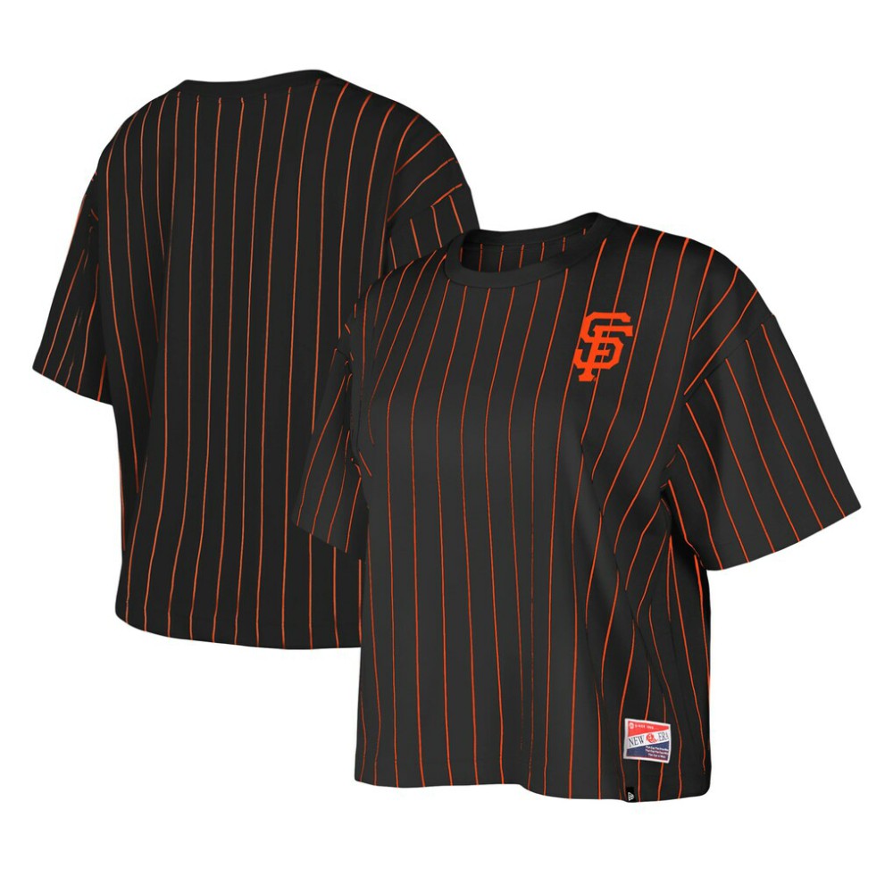 San Francisco Giants New Era Women's Boxy Pinstripe T-Shirt Online
