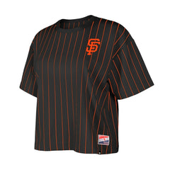 San Francisco Giants New Era Women's Boxy Pinstripe T-Shirt Online