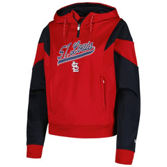 St. Louis Cardinals New Era Women's Color Block Fleece Quarter-Zip Hoodie Clearance