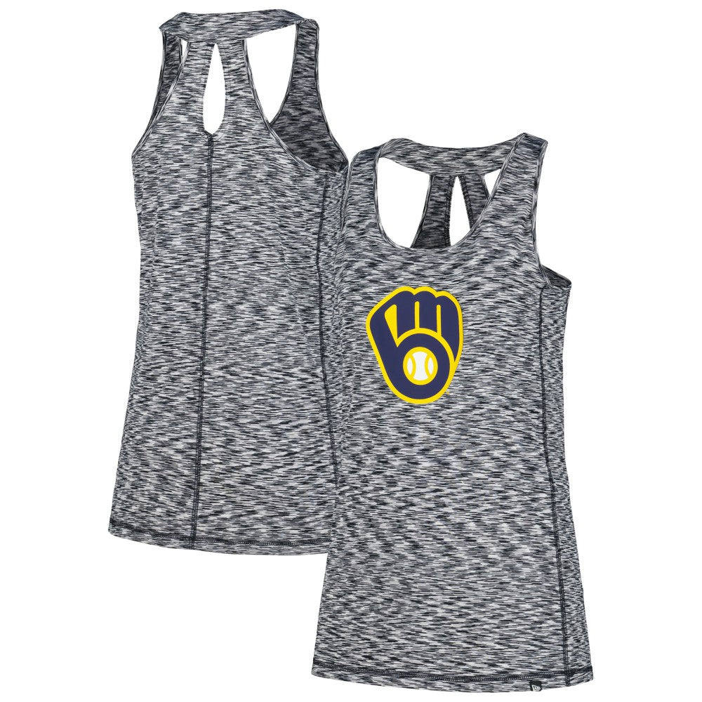 Milwaukee Brewers New Era Women's Space Dye Keyhole Back Tank Top Clearance
