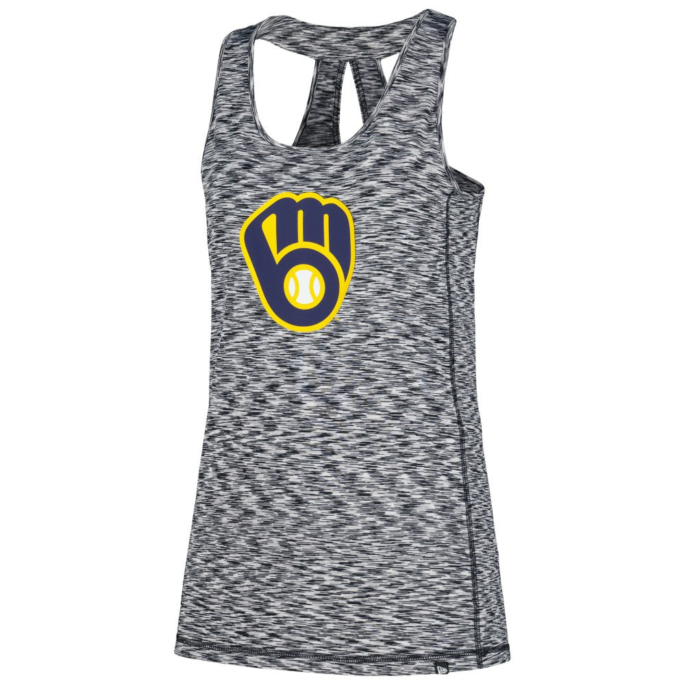 Milwaukee Brewers New Era Women's Space Dye Keyhole Back Tank Top Clearance