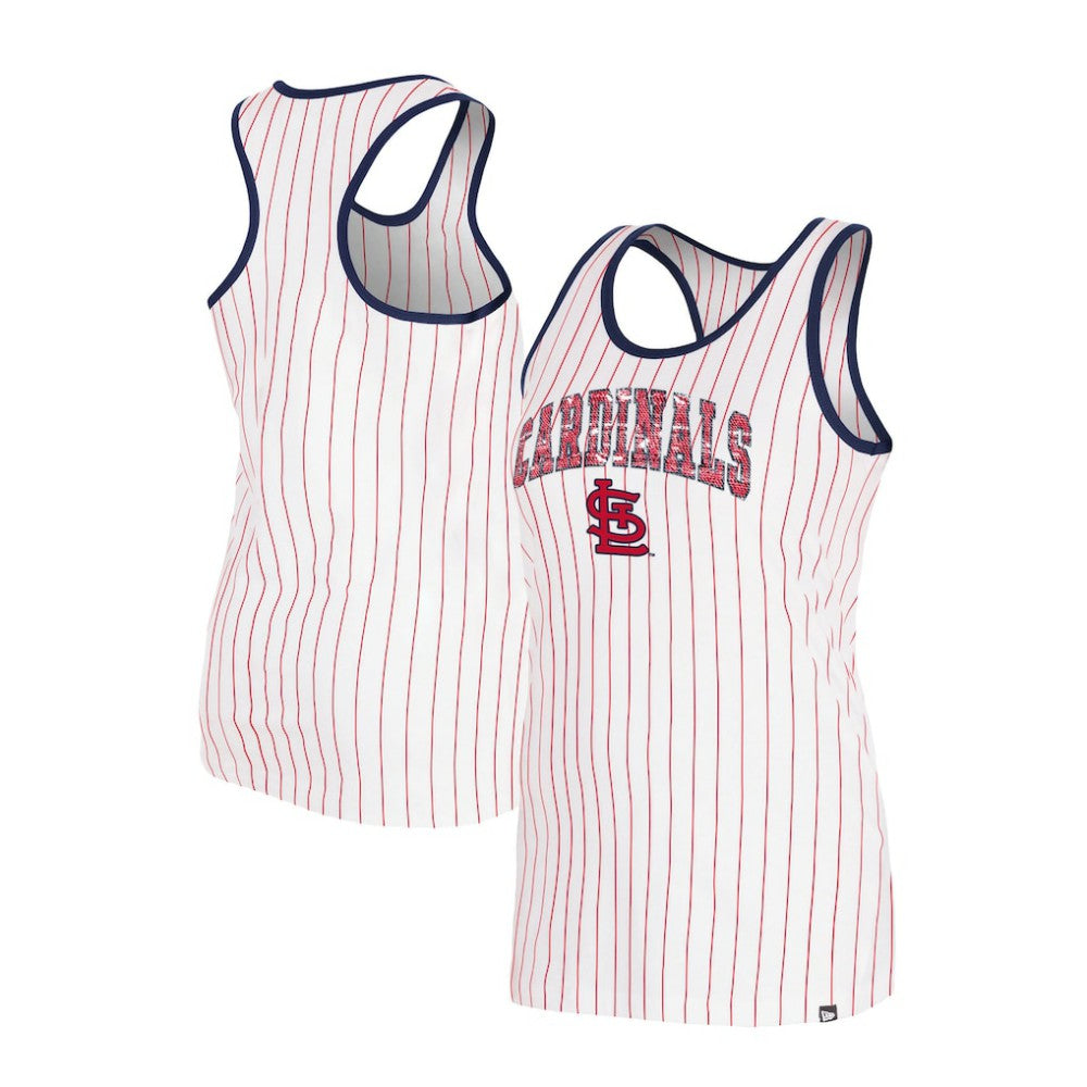 St. Louis Cardinals New Era Women's Sequin Pinstripe Racerback Tank Top for sale