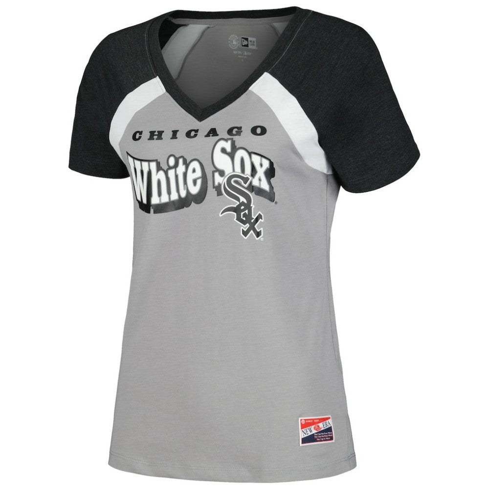 Chicago White Sox New Era Women's Heathered Raglan V-Neck T-Shirt for sale
