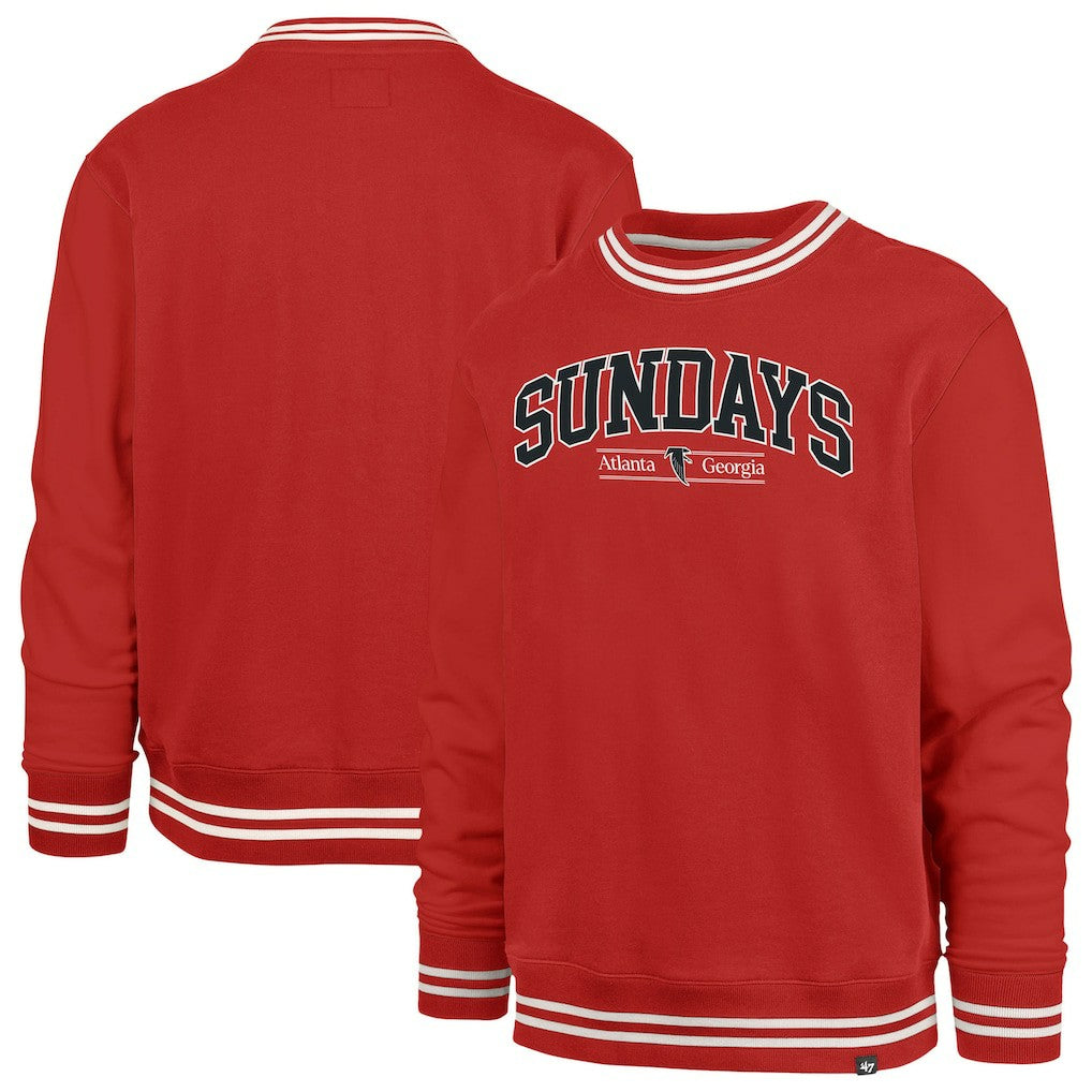 Atlanta Falcons '47 Sundays Clubhouse View Sierra Fleece Pullover Sweatshirt Red - 47 brand