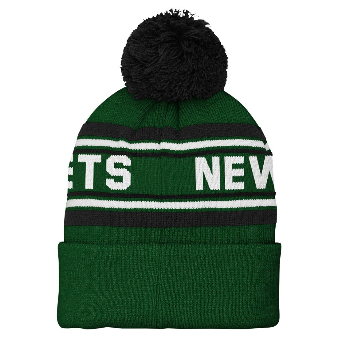 New York Jets Youth Jacquard Cuffed Knit Hat with Pom Green - NFL