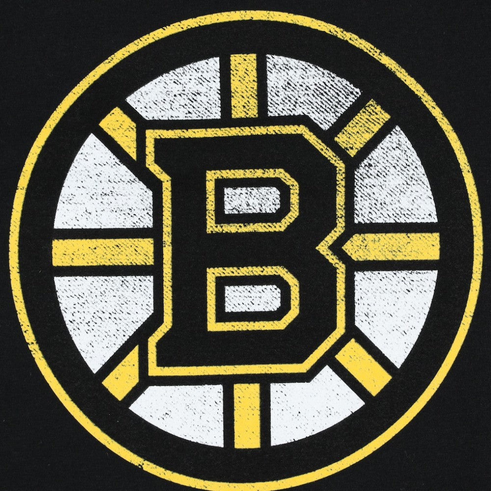 Boston Bruins Profile Women's Plus Size Distressed Printed Name & Number Long Sleeve T-Shirt Black