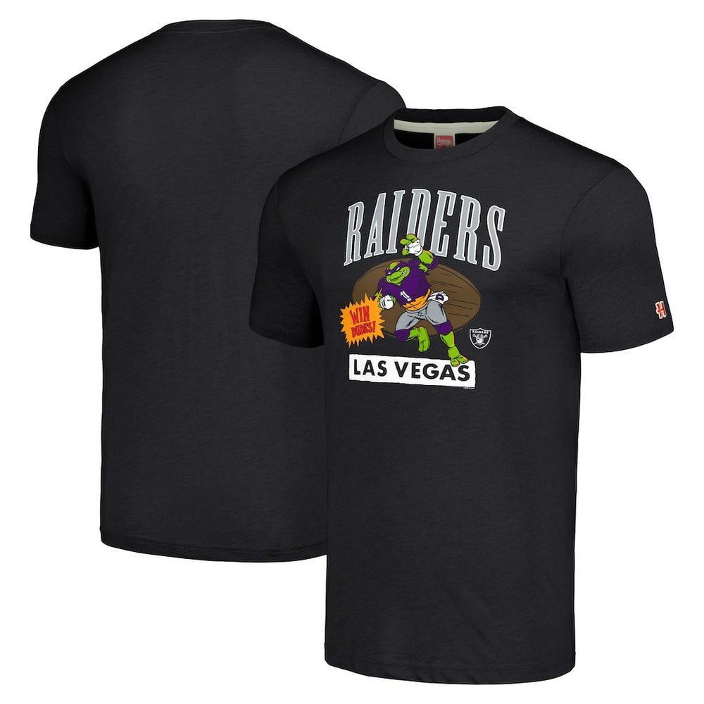 TMNT Donatello x Las Vegas Raiders Homage Tri-Blend T-Shirt Charcoal - NFL