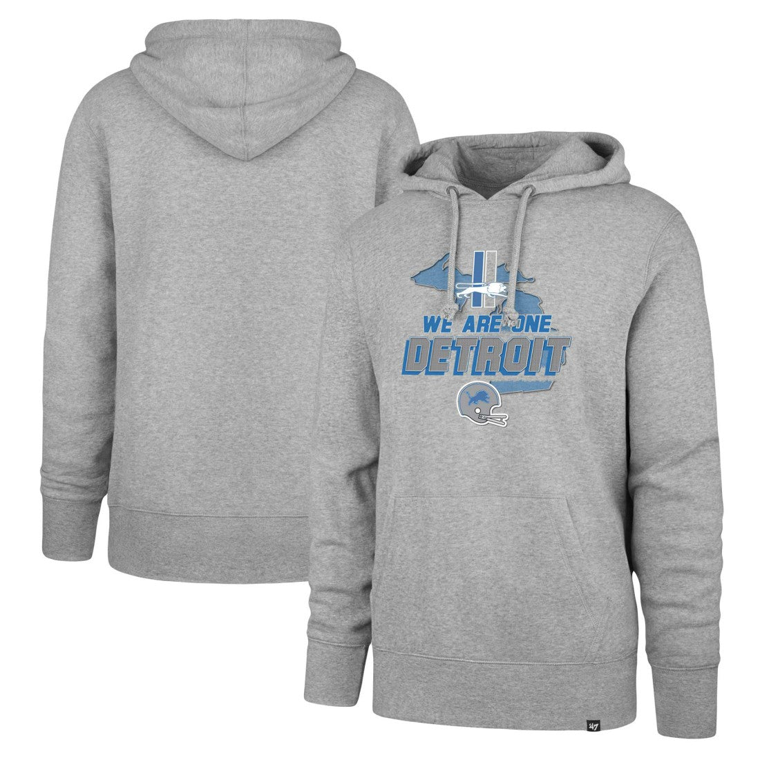 Detroit Lions '47 We Are One Regional Headline Pullover Hoodie Gray - 47 brand