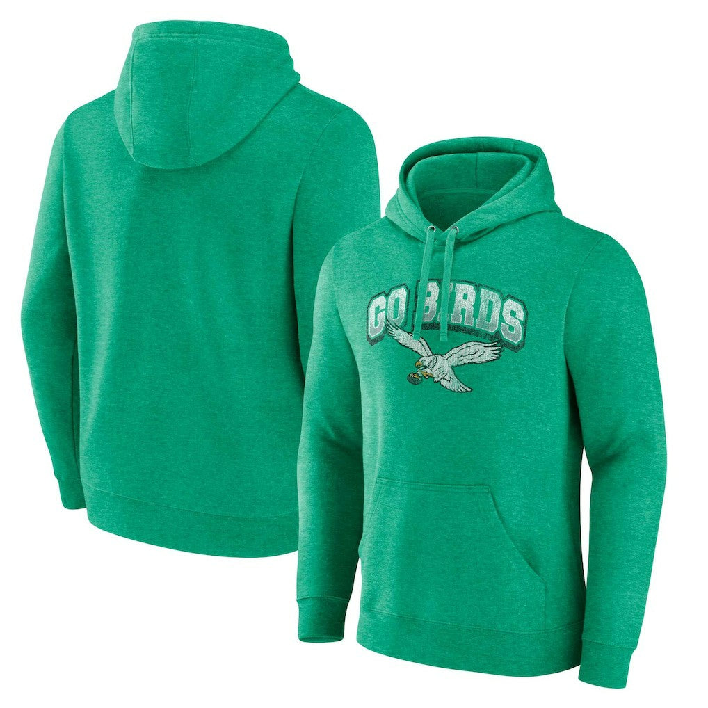 Philadelphia Eagles Gridiron Classics Go Birds Vintage Arch Pullover Hoodie Kelly Green - Fanatics