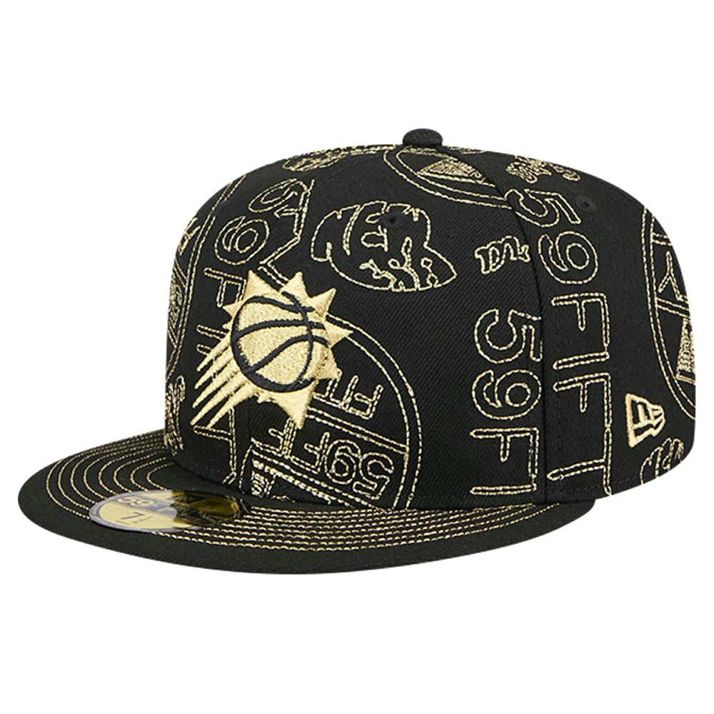 New Era - Phoenix Suns 59FIFTY Day Allover Print Stencil Fitted Hat - Black