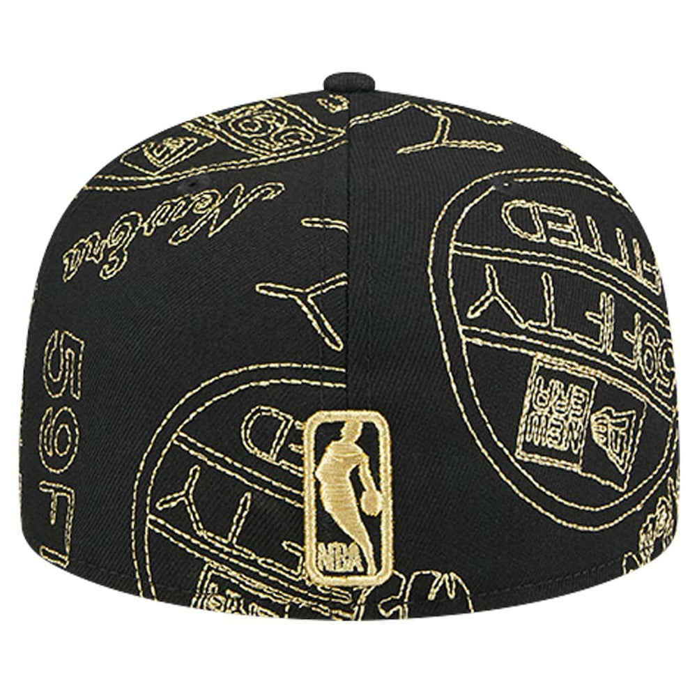 New Era - Philadelphia 76ers 59FIFTY Day Allover Print Stencil Fitted Hat - Black