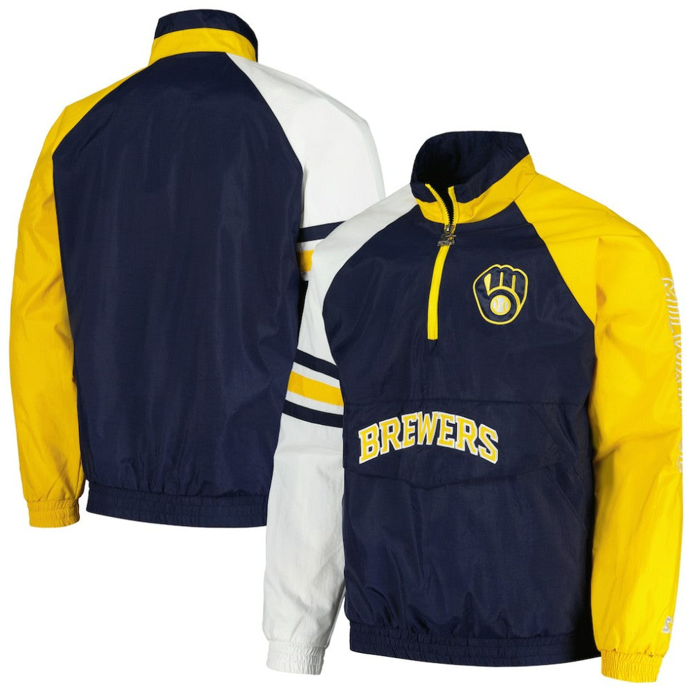 Milwaukee Brewers Starter Elite Raglan Half-Zip Jacket On Sale