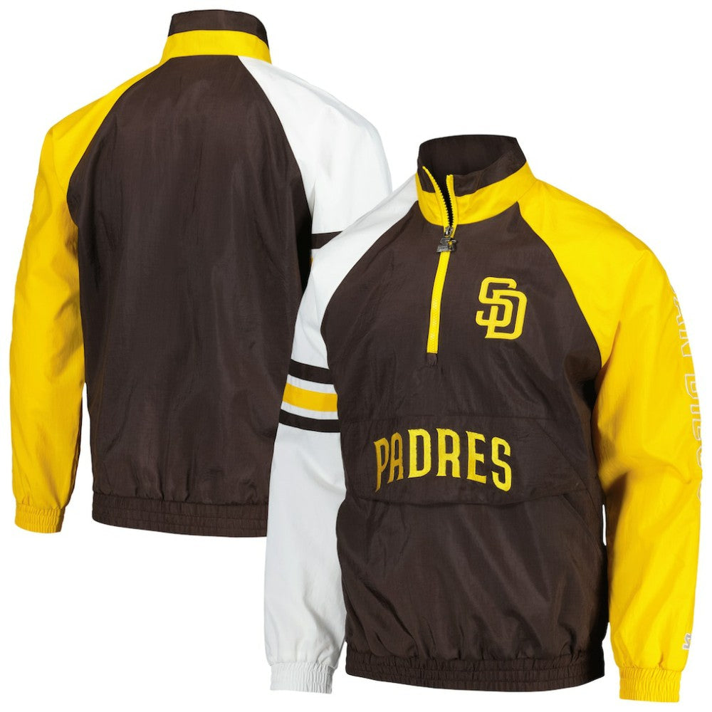 San Diego Padres Starter Elite Raglan Half-Zip Jacket On Sale