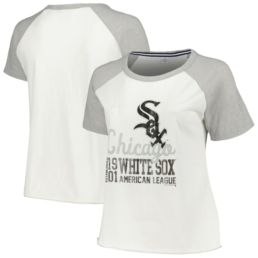 Chicago White Sox Soft as a Grape Women's Plus Size Baseball Raglan T-Shirt Sale