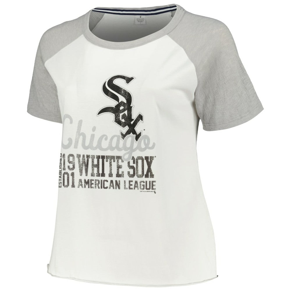 Chicago White Sox Soft as a Grape Women's Plus Size Baseball Raglan T-Shirt Sale