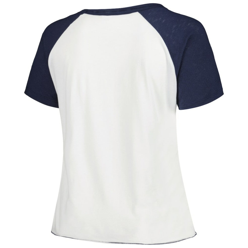 Tampa Bay Rays Soft as a Grape Women's Plus Size Baseball Raglan T-Shirt for sale