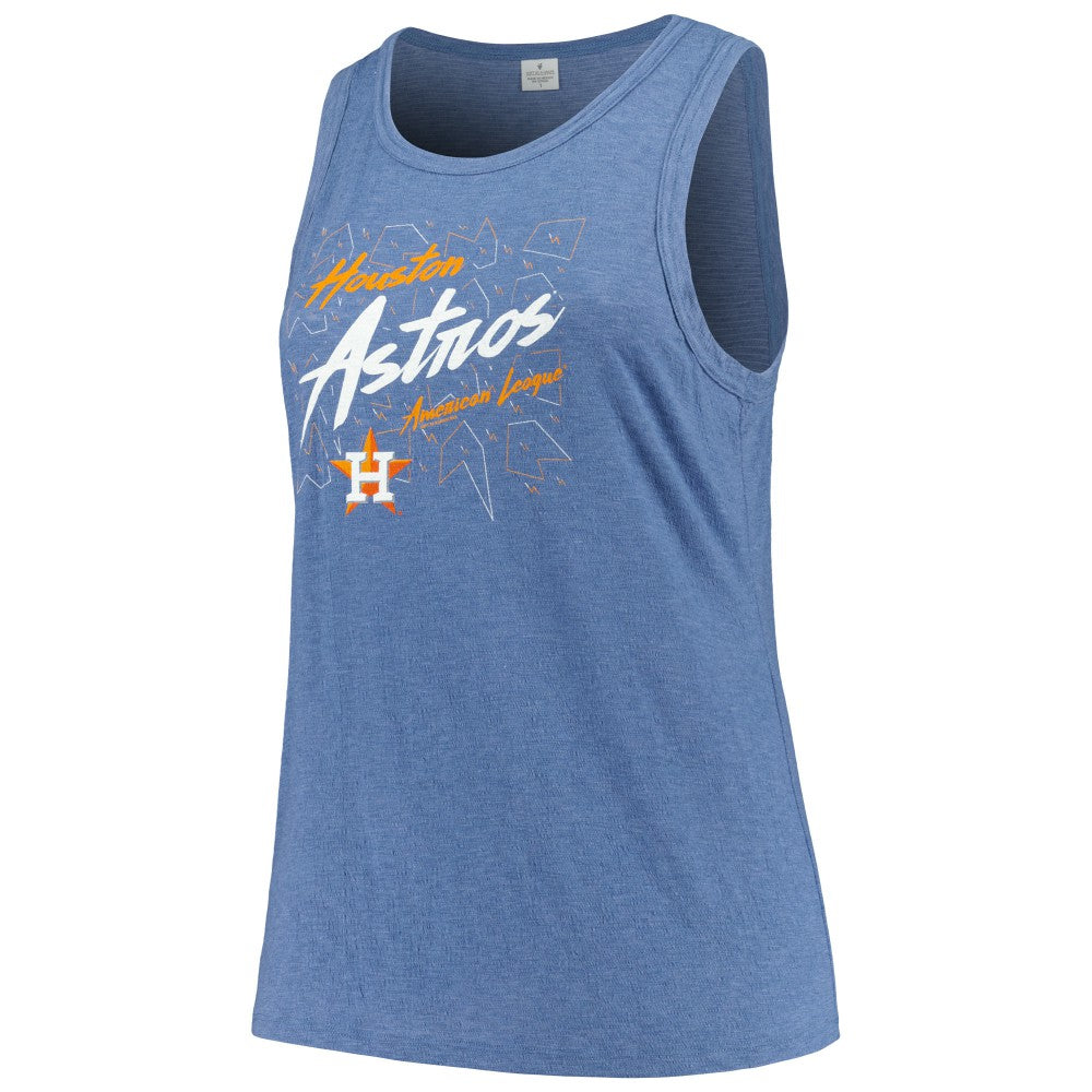 Houston Astros Soft as a Grape Women's Plus Size Curvy High Neck Tri-Blend Tank Top Lifestyle