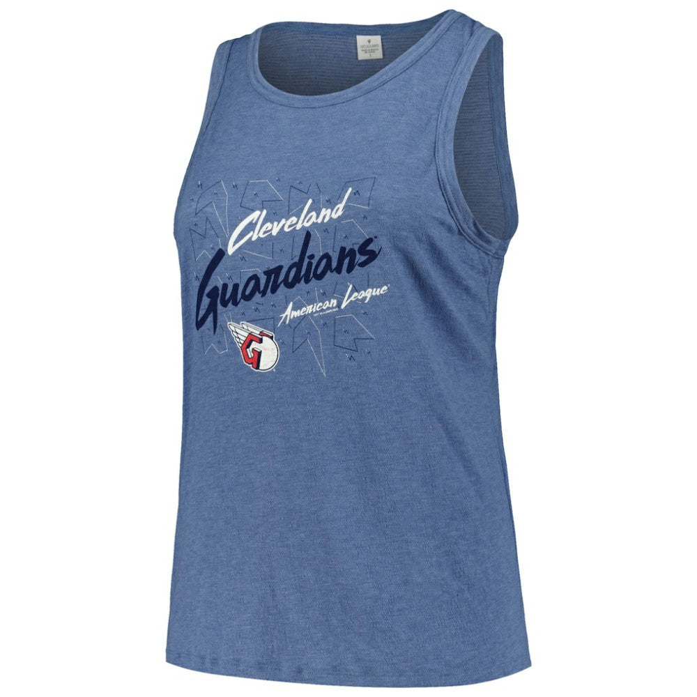 Cleveland Guardians Soft as a Grape Women's Plus Size Curvy High Neck Tri-Blend Tank Top On Sale