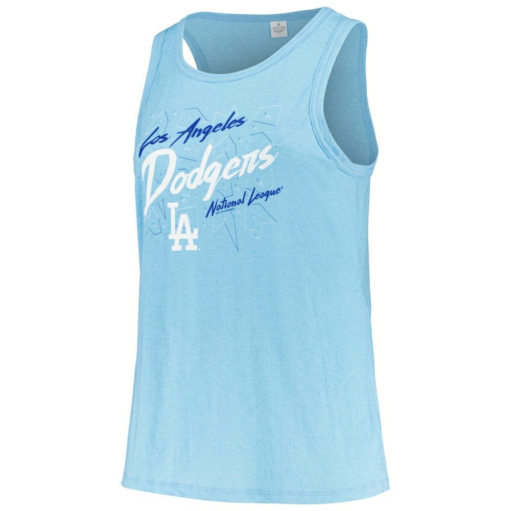 Los Angeles Dodgers Soft as a Grape Women's Plus Size Curvy High Neck Tri-Blend Tank Top Clearance