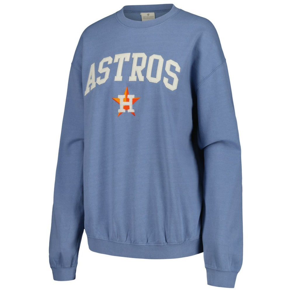 Houston Astros Soft as a Grape Women's Pigment Dye Pullover Sweatshirt Near Me