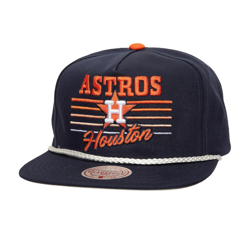 Houston Astros Mitchell & Ness  Radiant Lines Deadstock Snapback Hat Lifestyle