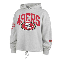 San Francisco 49ers '47 Women's High Hopes Long Sleeve Cropped Hoodie Heather Gray - 47 brand