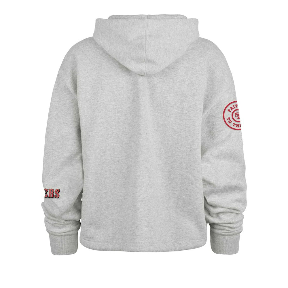 San Francisco 49ers '47 Women's High Hopes Long Sleeve Cropped Hoodie Heather Gray - 47 brand