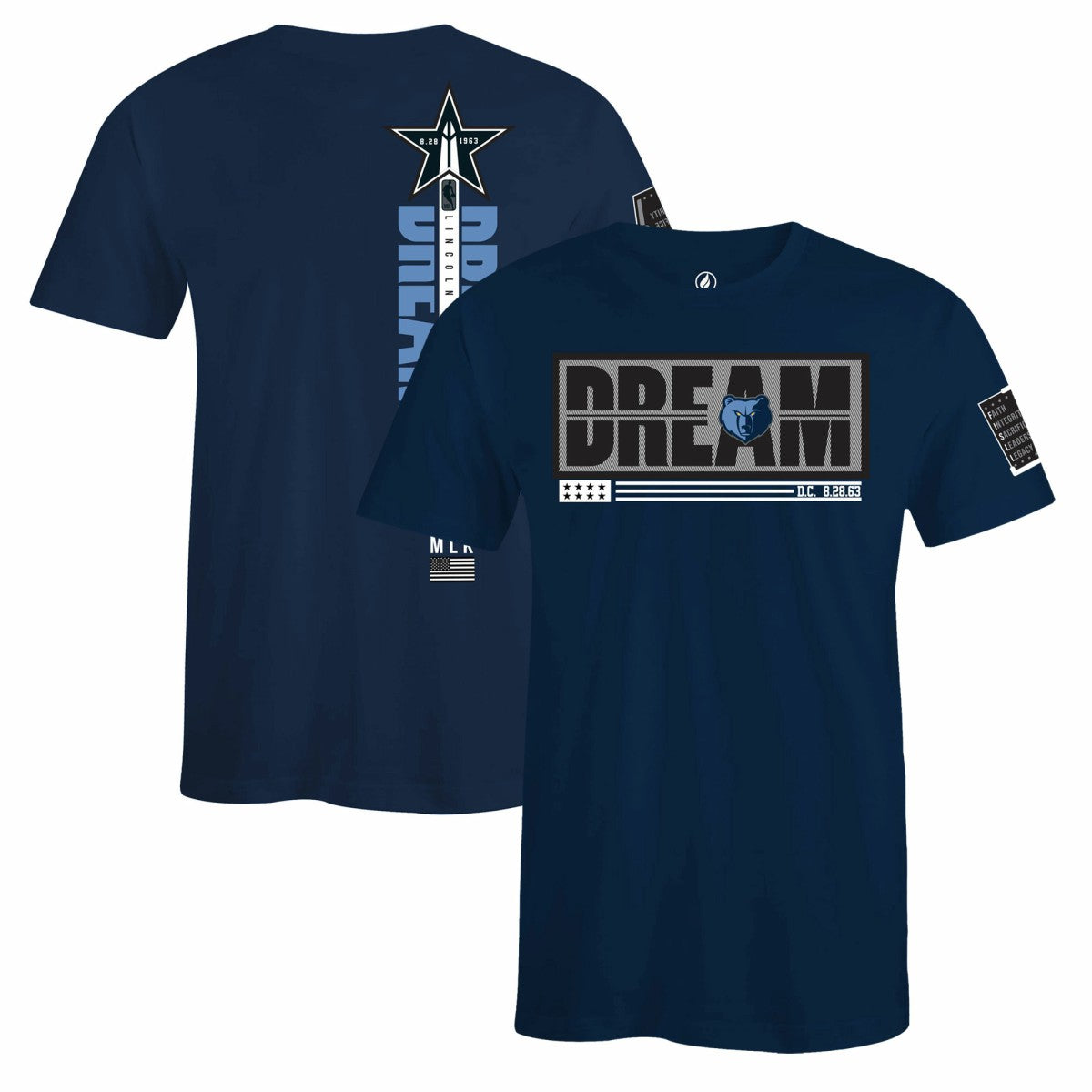 NBA - Memphis Grizzlies FISLL x Black History Collection Unisex T-Shirt - Navy