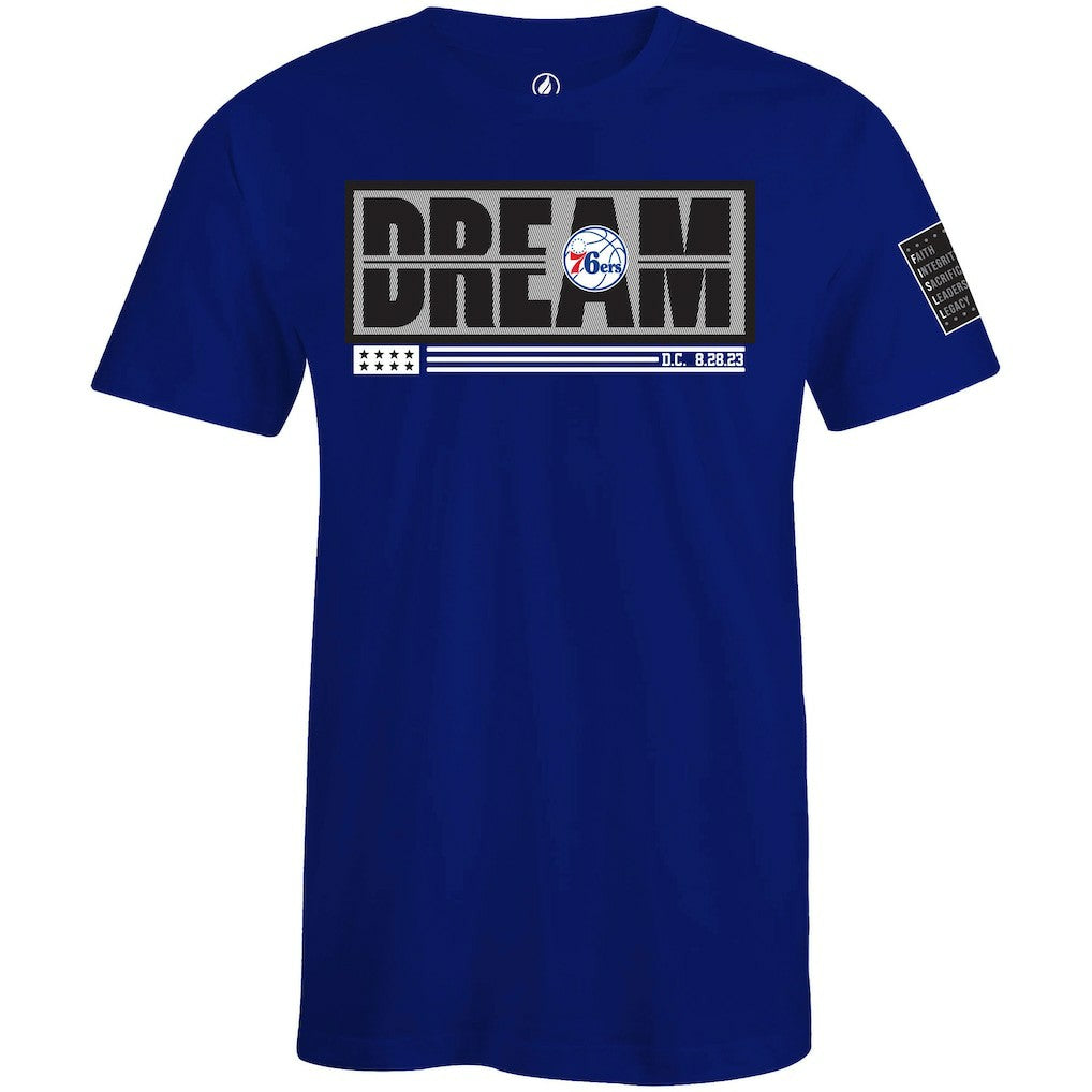 NBA - Philadelphia 76ers FISLL x Black History Collection Unisex T-Shirt - Blue