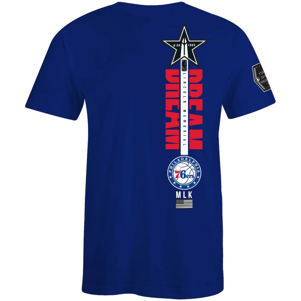 NBA - Philadelphia 76ers FISLL x Black History Collection Unisex T-Shirt - Blue