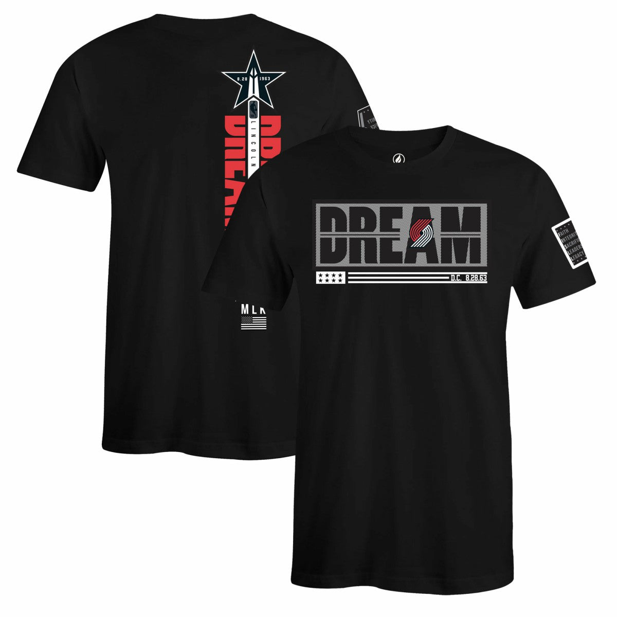 NBA - Portland Trail Blazers FISLL x Black History Collection Unisex T-Shirt - Black