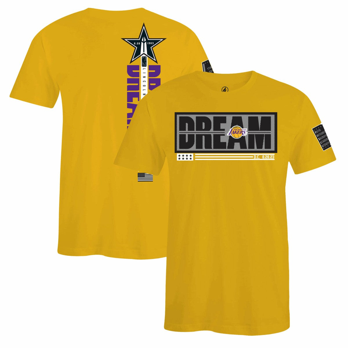 NBA - Los Angeles Lakers FISLL x Black History Collection Unisex T-Shirt - Gold