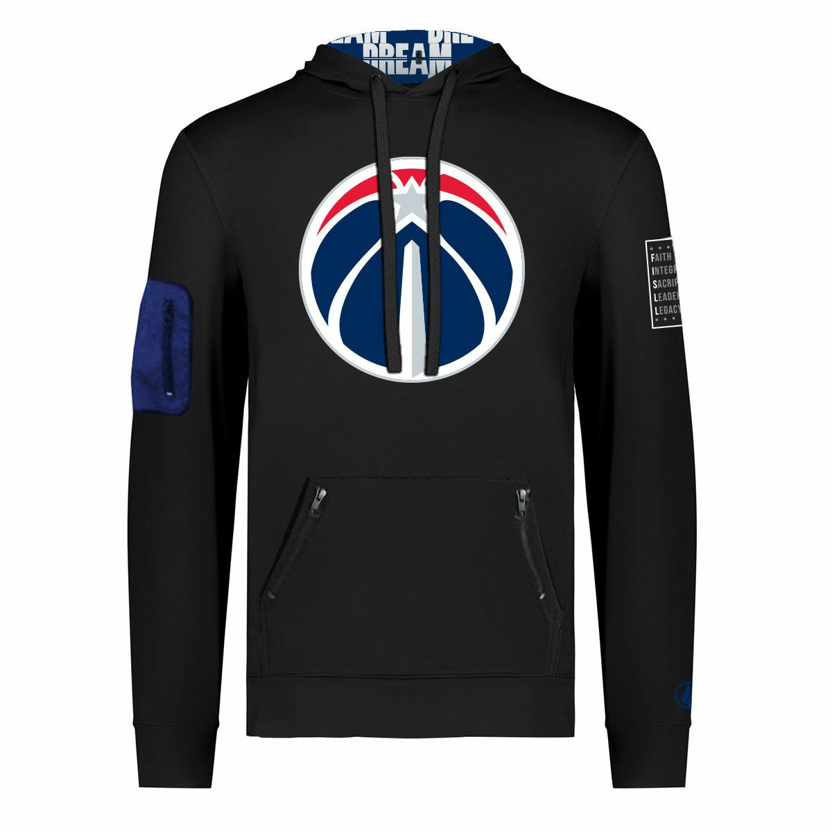 NBA - Washington Wizards FISLL x Black History Collection Unisex Pullover Hoodie - Black