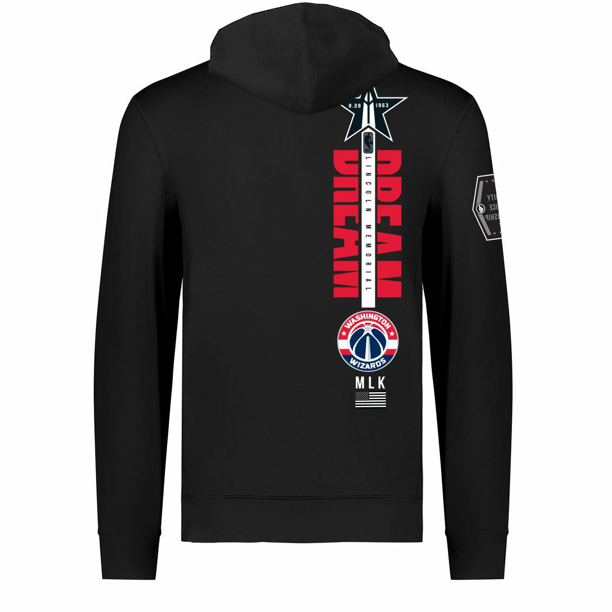 NBA - Washington Wizards FISLL x Black History Collection Unisex Pullover Hoodie - Black