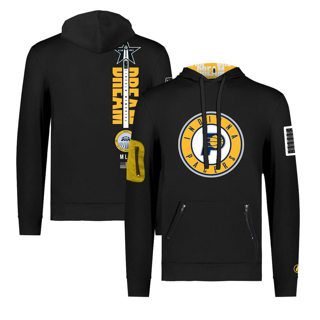 NBA - Indiana Pacers FISLL x Black History Collection Unisex Pullover Hoodie - Black